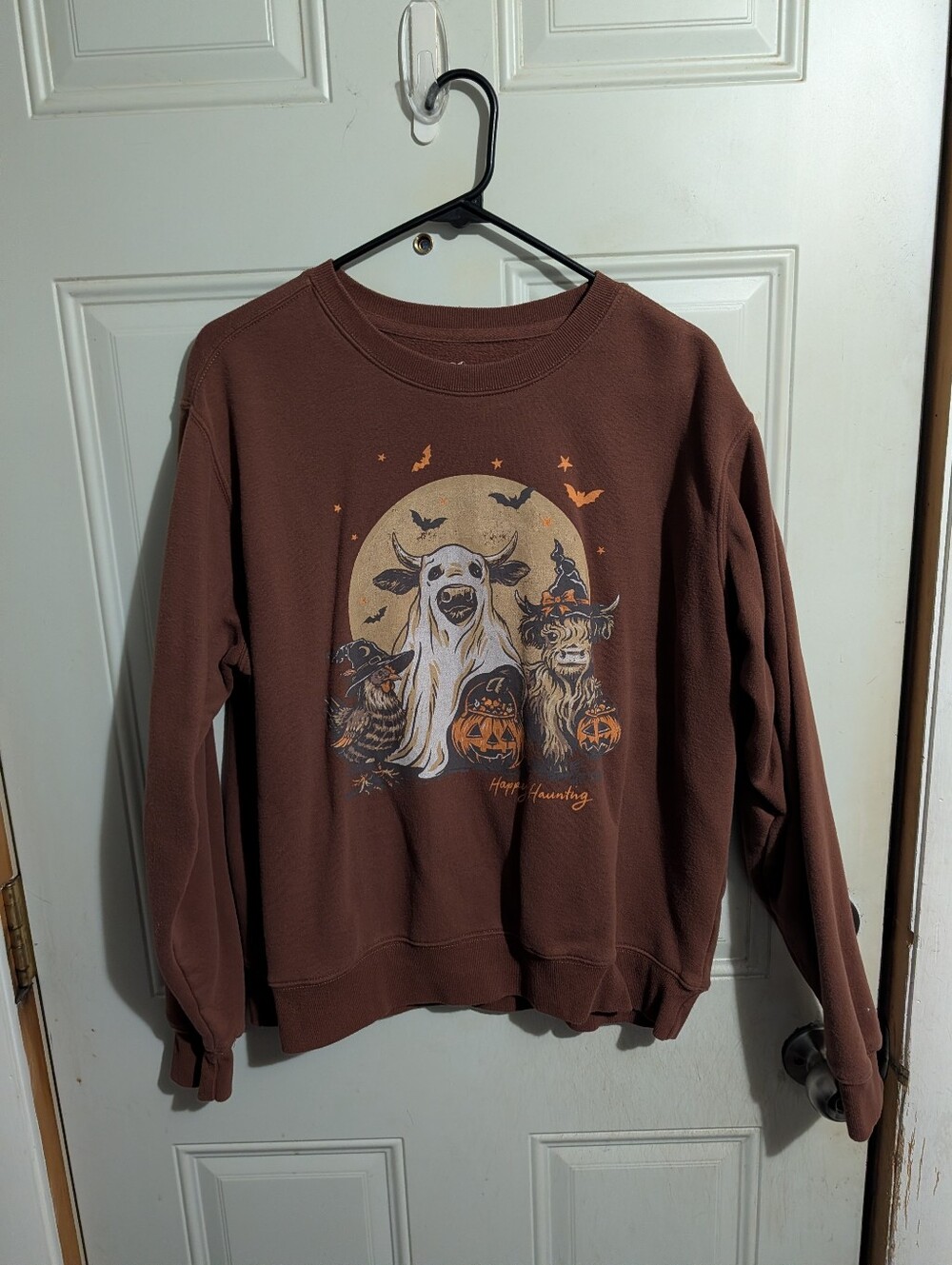 Cozy Brown Halloween Graphic Sweatshirt - Women's. Wore Once
